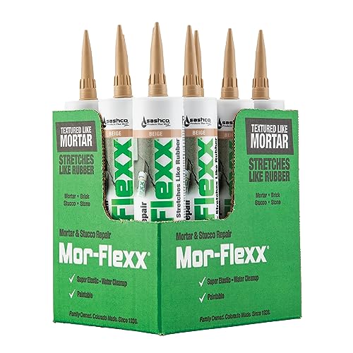 Image of Sashco Mor-Flexx Caulking for Mortar, 10.5 Ounce Cartridge, Beige (Pack of 12)