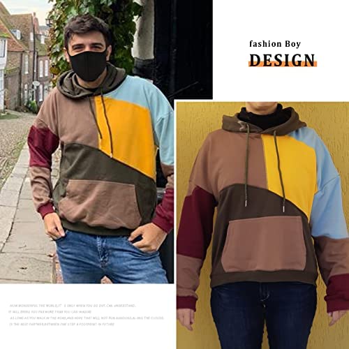 Covisoty Hoodies For Men & Woman Pullover Sweatshirt, Mens Fashion Hip-Hop Hooded Casual Long Sleeve Khaki 5Xl #TOP2