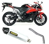  arrow 71712ak+71391mi, terminale e raccordo, impianto semi-completo omologato open indy-race alluminio, con fondello carbonio, compatibile con moto honda cbr 600 rr 2009 2010 2011 2012 mototopgun