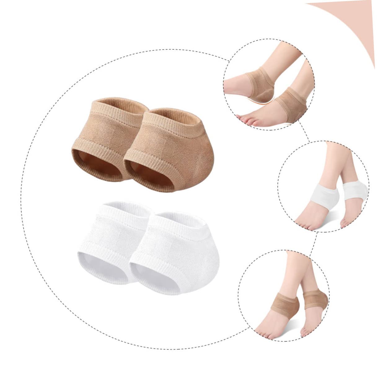 Mikinona 2 Pairs Heel Socks for Women Men Moisturizing Gel Socks for Cracked Heels