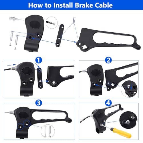 Image of Hand Brake with 41'' Cable Compatible with Medline Lumex 4-Wheel Folding Drive Rollator Rolling Walker Transport Wheelchair Mobility Knee Walkers Senior Medical Accessories