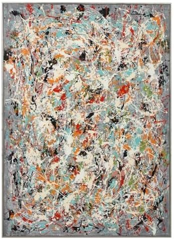 Uttermost 34379 Organized Chaos - 60.75 inch Hand Painted Canvas, Dark Gray/White/Red/Aqua/Orange/Yellow/Black/Green/Silver Leaf/Hand Painted Finish, 2.25 x 44.75 x 60.75