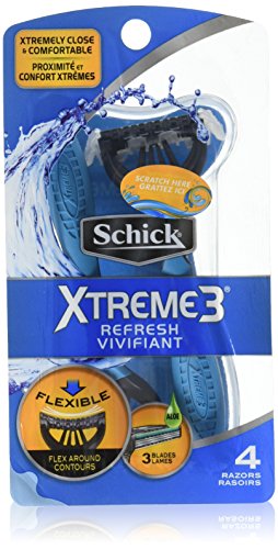 Schick Xtreme 3 Refresh Disposable Razor with Scented Handle, 4 Count (Pack of 2)