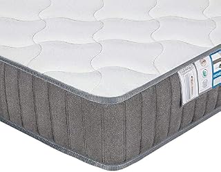 Yaheetech 4ft6 Single Mattress 8.7 Inch Deep Memory Foam 9-Zone Mattress with Pocket Sprung and Tencel Fabric,Orthopedic Bed Mattress,Medium Firm,135x190x22cm,Grey