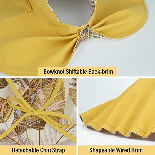 Sombrero reversible para mujer con ala ancha y protección UPF 50+ miniatura 3