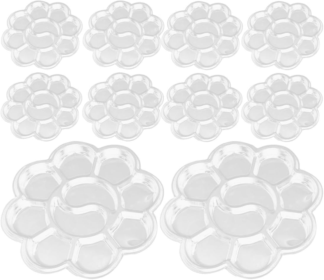 20pcs Plastic Painting Palette Mixing Tray White