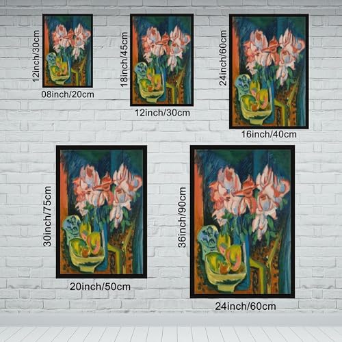 Impression sur toile Roses allemandes de Kirchner 40x61 cm