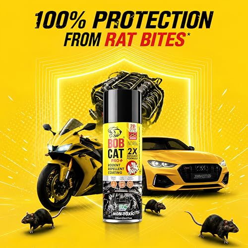 Image of BOB CAT Highly Effective No Entry Rat Repellent Spray for Cars | Rodent Spray | Rodent Repellent for Home | 3X Advance Formula Pack of 1 x 120 ml - FORMULATION 30X