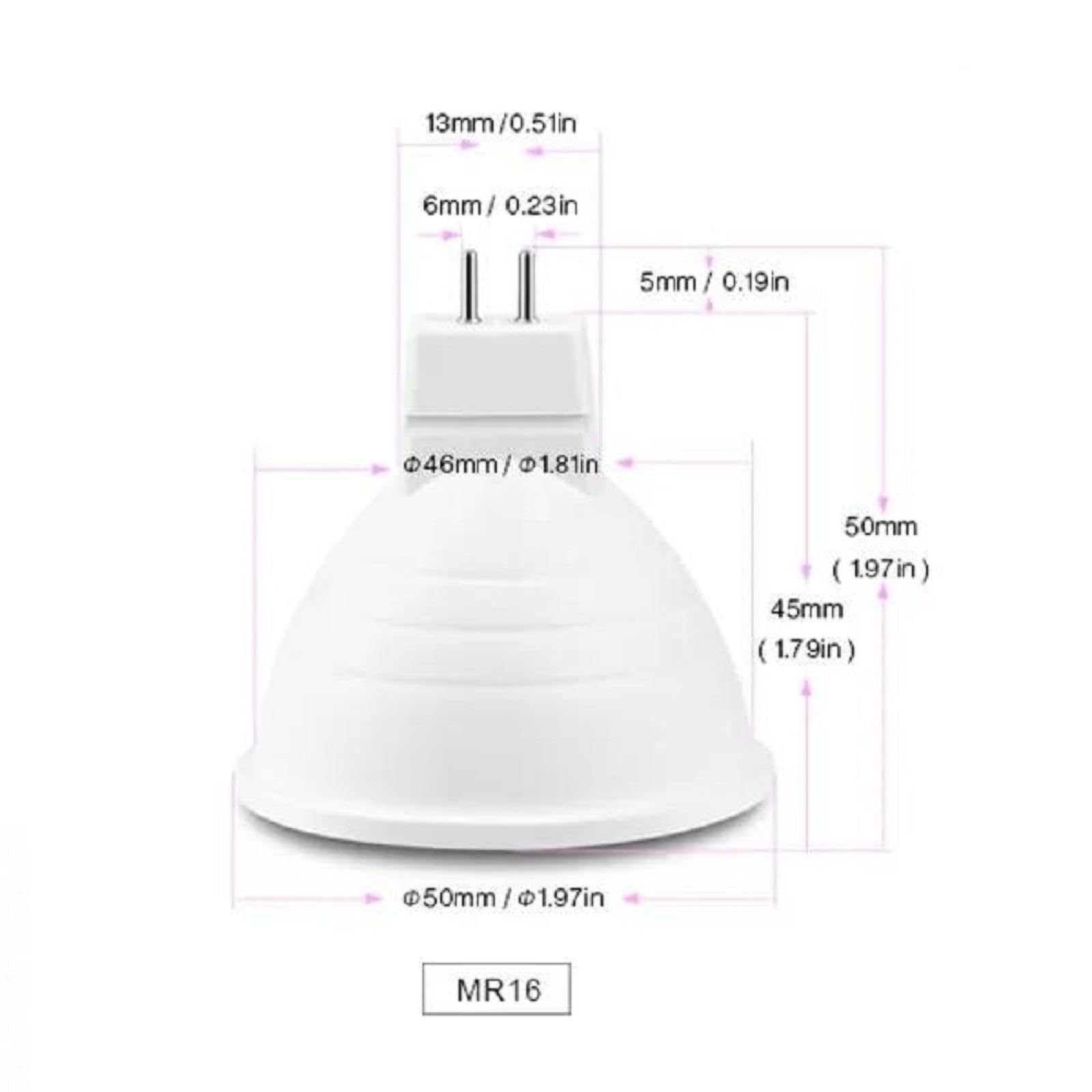 Żarówki punktowe LED MR16 GU5.3 MR16 Żarówka projektora 12 V 5 W (odpowiednik 45 W) GU5.3 Podstawa z dwoma pinami ciepła biel 2700K 6W-6 szt. Zimna biel