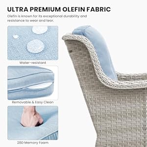 Patio Dining Chairs Set of 2, All-Weather Wicker Chair Patio Club Chairs, Outdoor Deep Seating Set Patio Furniture with Cushions, Light Gray Wicker Patio Dining Chairs Set of 2 All Weather Wicker Chair Patio Club Chairs Outdoor Deep Seating Set Patio Furniture with Cushions Light Gray Wicker