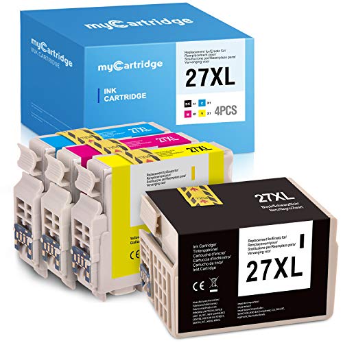 MyCartridge compatibles Epson 27XL Cartuchos de Tinta para Epson Workforce WF-3620DWF WF-3640DTWF WF-7110DTW WF-7210DTW WF-7610DWF WF-7620DTWF WF-7710DWF WF-7715DWF WF-7720DTWF Impresora