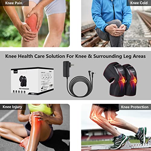 Fit King Knee With Heat,Air Compression Massage For Calf And Lower Thigh, Knee Pain Relief And Circulation,Heated Knee Brace Wrap Massager With 3 Modes And 3 Levels (A Pair) Fsa Hsa Approved #TOP5