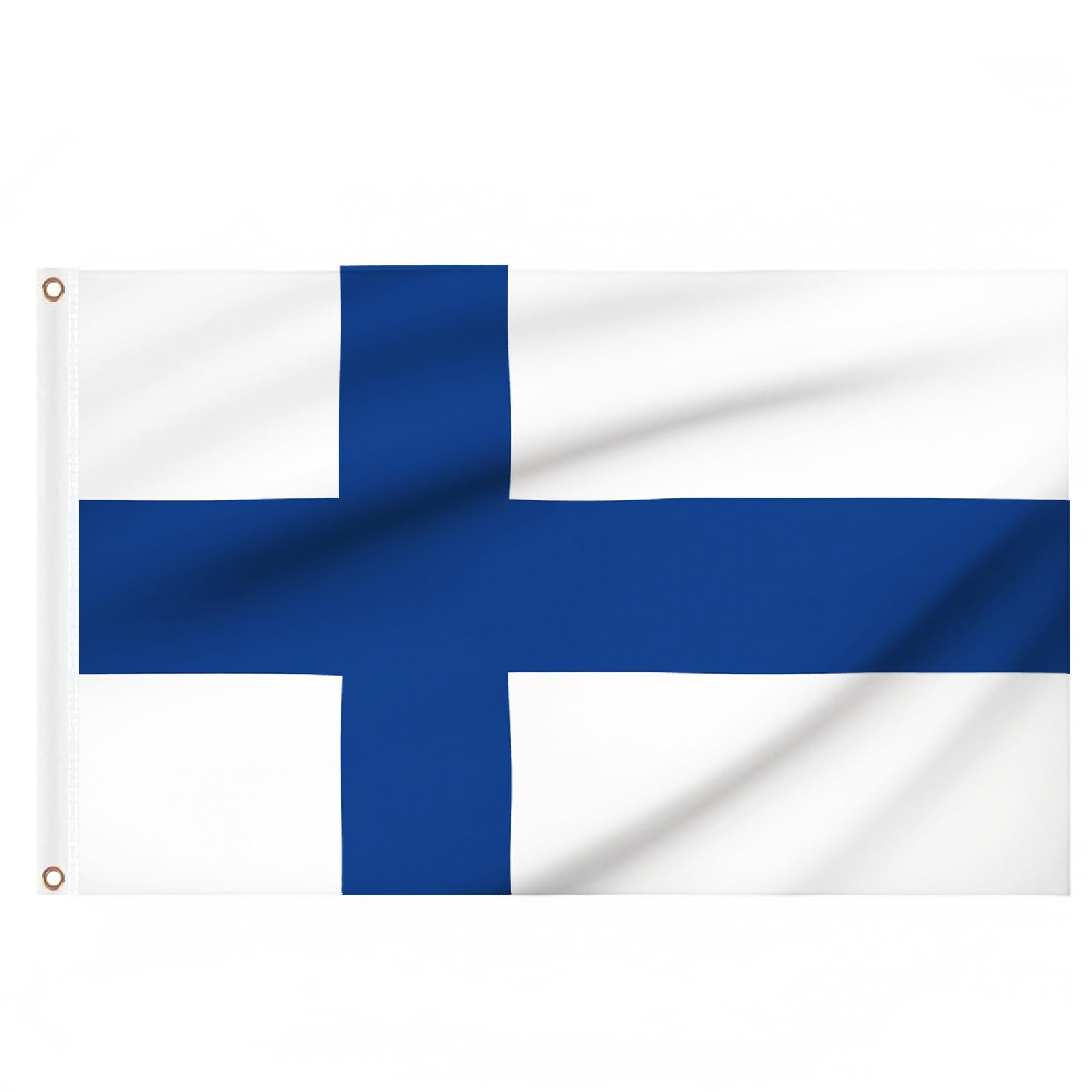Finland Flags 5ft x 3ft, Large Finnish Flag with Brass Eyelets for Football Sports Events Culture Day Party Decorations Inside Outdoor — image 1