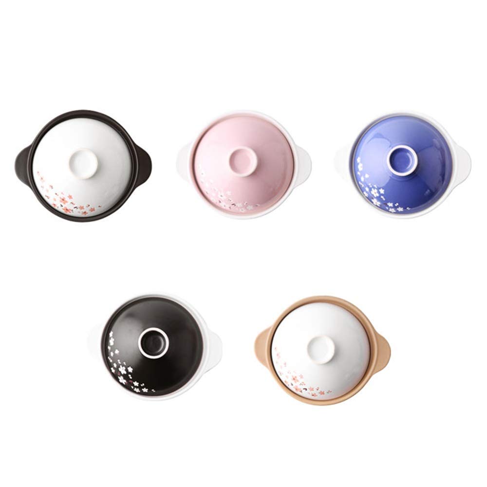 Sakura Keramik Auflauf Steintopf Mit Deckel Haushaltssuppe Eintopf Eintopf Reis Nudel Topf Dampfer Kochen Instant Nudeln Topf Risotto 7 Zoll (Farbe: E)