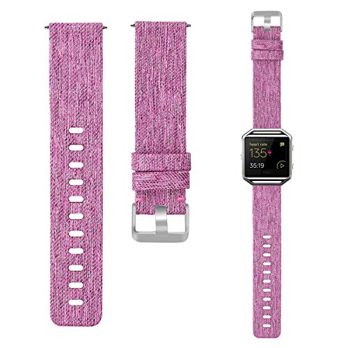 Fit For Fitbit Blaze Bands Women Men, Woven Nylon Bands Canvas Quick Release Replacement Watch Band Wristbands Accessory Straps Bracelet Fit For Fitbit Blaze Smartwatch (Purple Khaki) #TOP1