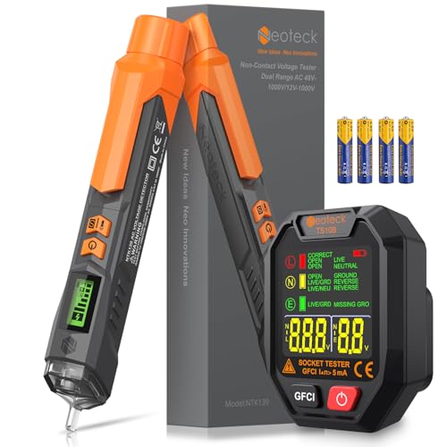 Neoteck Socket Tester with LCD Display & Non-Contact Voltage Test...