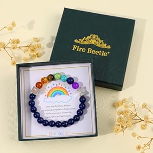 Pet dog memorial gifts for loss of dog sympathy gift rainbow bridge bracelet cat memorial bracelet for women men dog remembrance gift bereavement gifts for loss of pet brownblueblack blue   cucciolini doodles