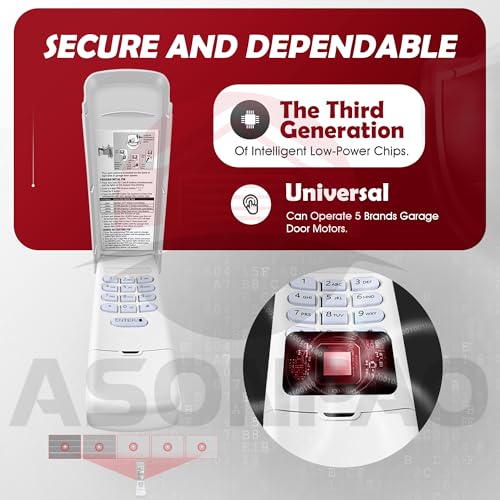ASONPAO LiftMaster 878MAX 877LM Security+2.0 MyQ Wireless Universal Garage Door Opener Keypad - Pack of 1【3-Year-Warranty】