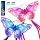 Pink +Blue Dreamy Butterfly