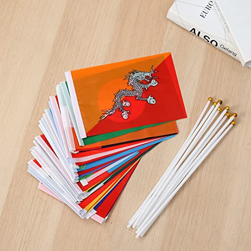 48 Pack Asian Country Flags, Small Flags Of The World, International Flags On Sticks, Multicultural Around The World Party Decorations, Office Desk History Classroom Decor #TOP1