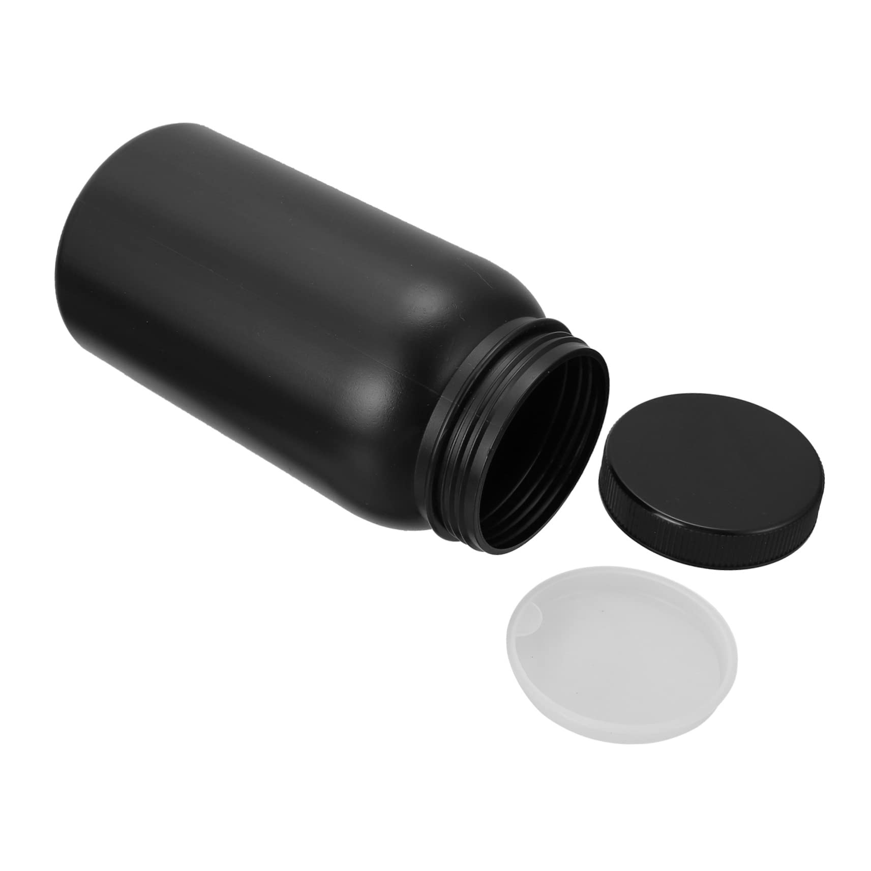 KICHOUSE 1pc Large Mouth Reagent Bottle Sample Bottle Sample Sealing Liquid Storage Container Sample Sealing Bottle Liquid Storage Bottle Wide Mouth Reagent for Laboratory Black Plastic