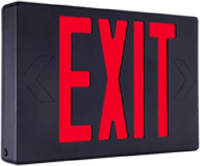 Indoor Thermoplastic LED Exit Sign Series: EETP with Red Letter Color and Black Housing Color (Without Buy American Compliance, AC Only Single Circuit Operation)