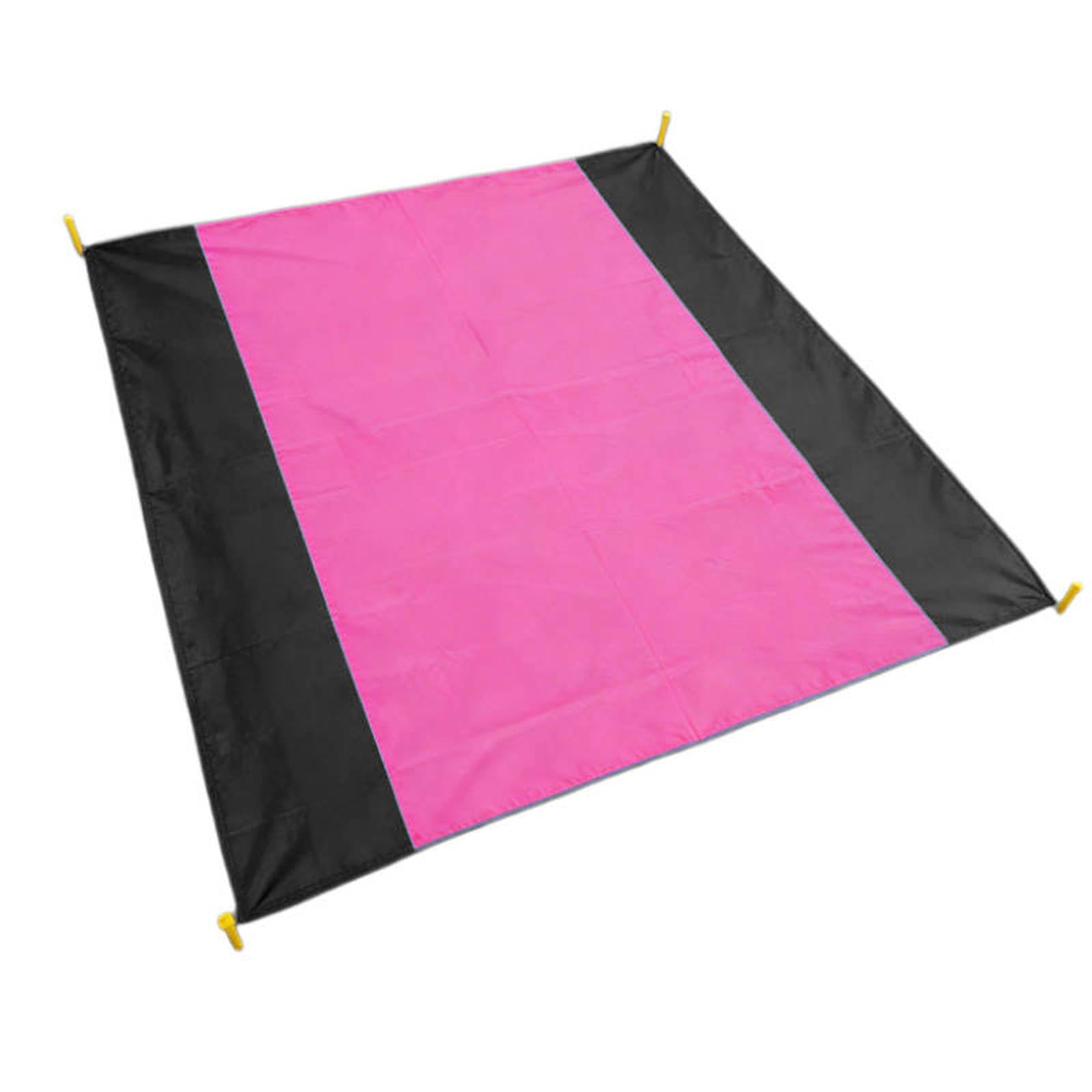 Generico Coperta da picnic impermeabile tascabile in tessuto Oxford 210D, tappetino da campeggio per esterni, tappetino da spiaggia portatile con picchetti per escursioni, parco, erba e viaggi