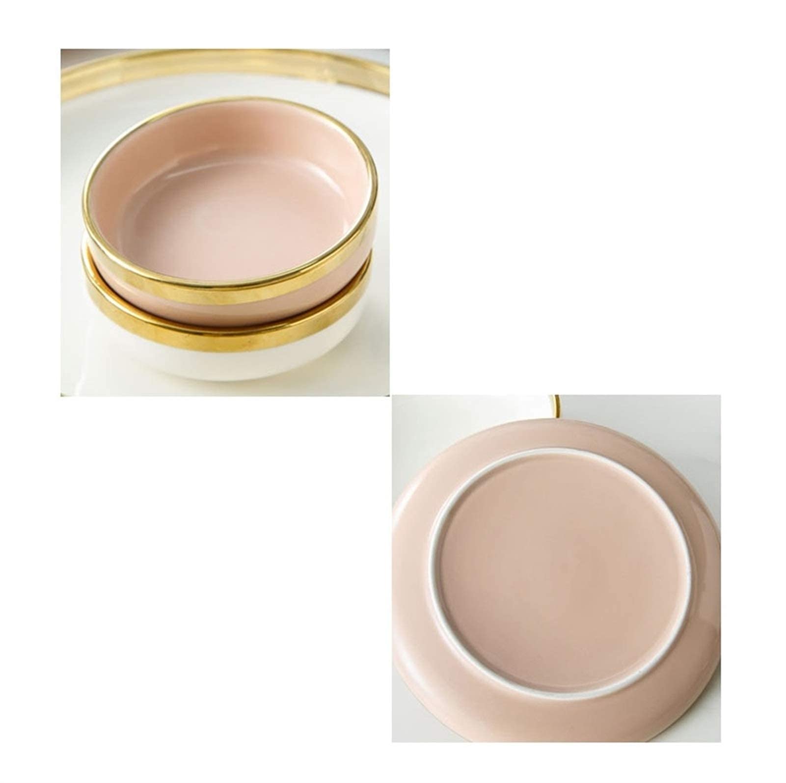 Set di stoviglie Set di Piatti in Porcellana Ceramica Phnom Penh Piatti e Ciotole Set per ristoranti e Matrimoni Set di Piatti in Porcellana in Stile Europeo(Pink-2 People