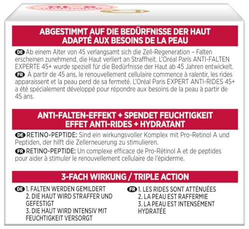 L'Oréal Paris Feuchtigkeitspflege für das Gesicht, Anti-Aging Creme zur Minderung von Falten mit Retino Peptiden… – Ansicht 6