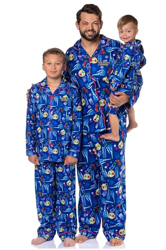 INTIMO The Polar Express Multiple Sizes Christmas Sleep Collared Button Down Long-Sleeve Pajama Set