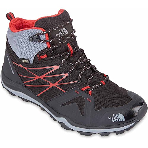 THE NORTH FACE M Hedgehog Fastpack Lite Mid GTX, Chaussures de randonnée pour hommes, noir/rouge, 42 EU