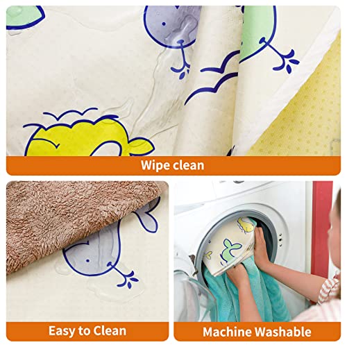 Large Splash Mat for Under High Chair 51" Waterproof Washable Anti Slip Splash Mat for Art Crafts,Playtime on Floor or Table Floor Protector - Image 4