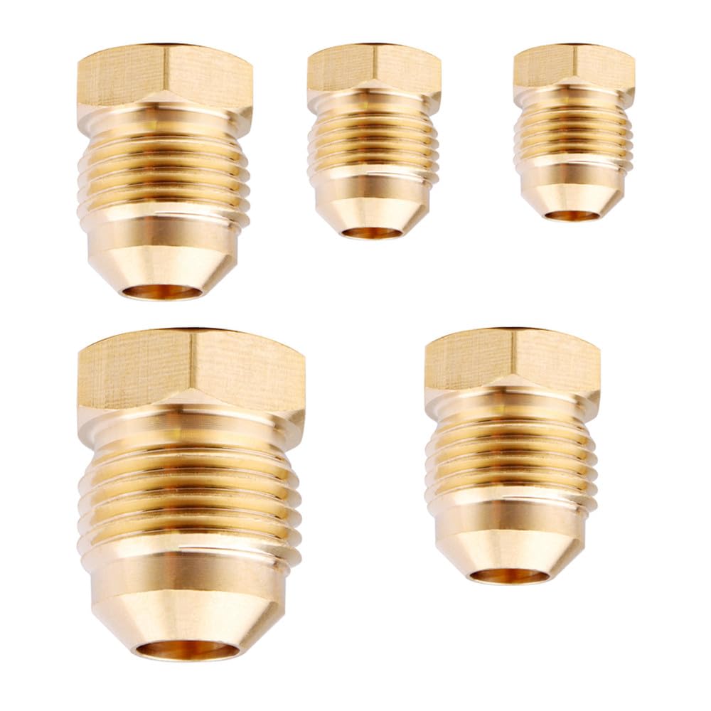 pz Tappo svasato in ottone Raccordo per tubo svasato SAE Tappo esagonale per tubo a 45 gradi Tappo di tenuta per 1/4" 5/16" 3/8" 1/2"