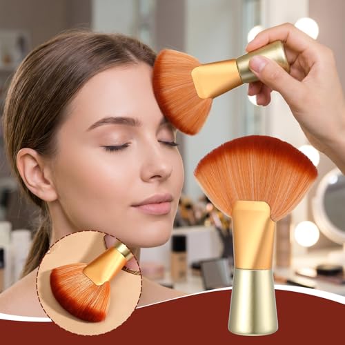 Image of Molain Large Body Powder Brush for Spray Tan, Fluffy Fan Brush for Salon