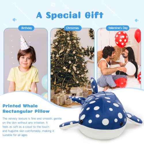 Image of Tezituor 43.3 Inch Giant Whale Shark Stuffed Animal, 4ft Large Stuffed Whale Shark Plush Body Pillow for Girls Boys, Soft Ocean Plush Toy Theme Birthday Gift for Kids Adults