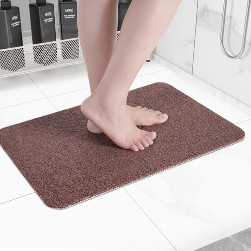 Hargiis Non-Slip Bathtub Mat, Anti Slip Shower Mat, Fast Drying Bathtub Mats, Foot Scrubber Mat, Anti Slip Mat for Tub, Floor, Bathroom, Kitchen, Home, Hotel (Brown 24