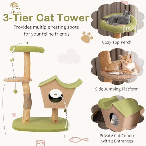 Árbol para gato de madera con postes de rascado y plataformas miniatura 5