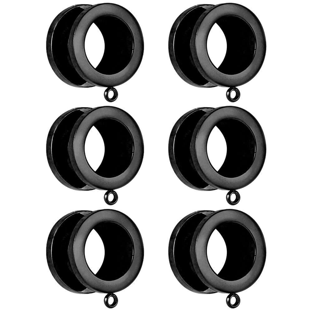 LADEMAYH 3 Pairs DIY Tunnels Plugs Gauges for Ears Piercing Jewelry, Women Mens Stainless Steel Ear Dangle Gauges Accessories