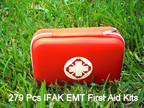 Image of Galaxy 279 Pcs First Aid Kits for Survival Emergency Trauma Sport Medical Hunting Camping Hiking Outdoor IFAK EMT Bag ( 279 Pcs Red First Aid Kits)