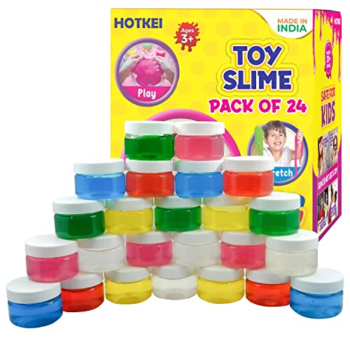 Image of HOTKEI (Pack of 24 Slime) Multicolor Fruit Scented DIY Magic Toy Slimy Slime Clay Gel Jelly Putty Set kit Toys for Boys Girls Kids - 50 gm