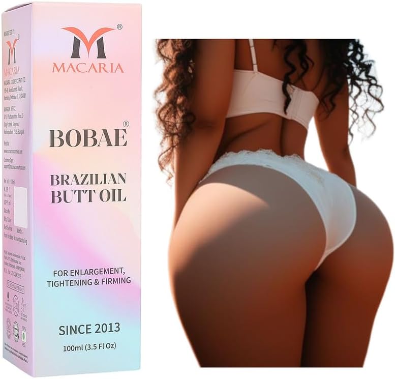 Bobae Brazilian Bum Oil for Buttocks Enlargement and Firming - Brazilian Butt Lift Enhancement Oil for Glute Growth, Big Bum, & Smooth Skin - Natural Moisturizing Formula for Hips and Butt - 100ml