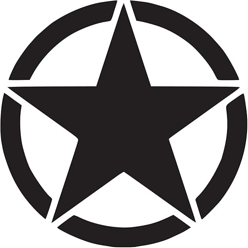 Army Star Militar 1 (negro) (juego de 2) calcomanías de vinilo impermeables de alta calidad para teléfono portátil, accesorio de teléfono, casco,