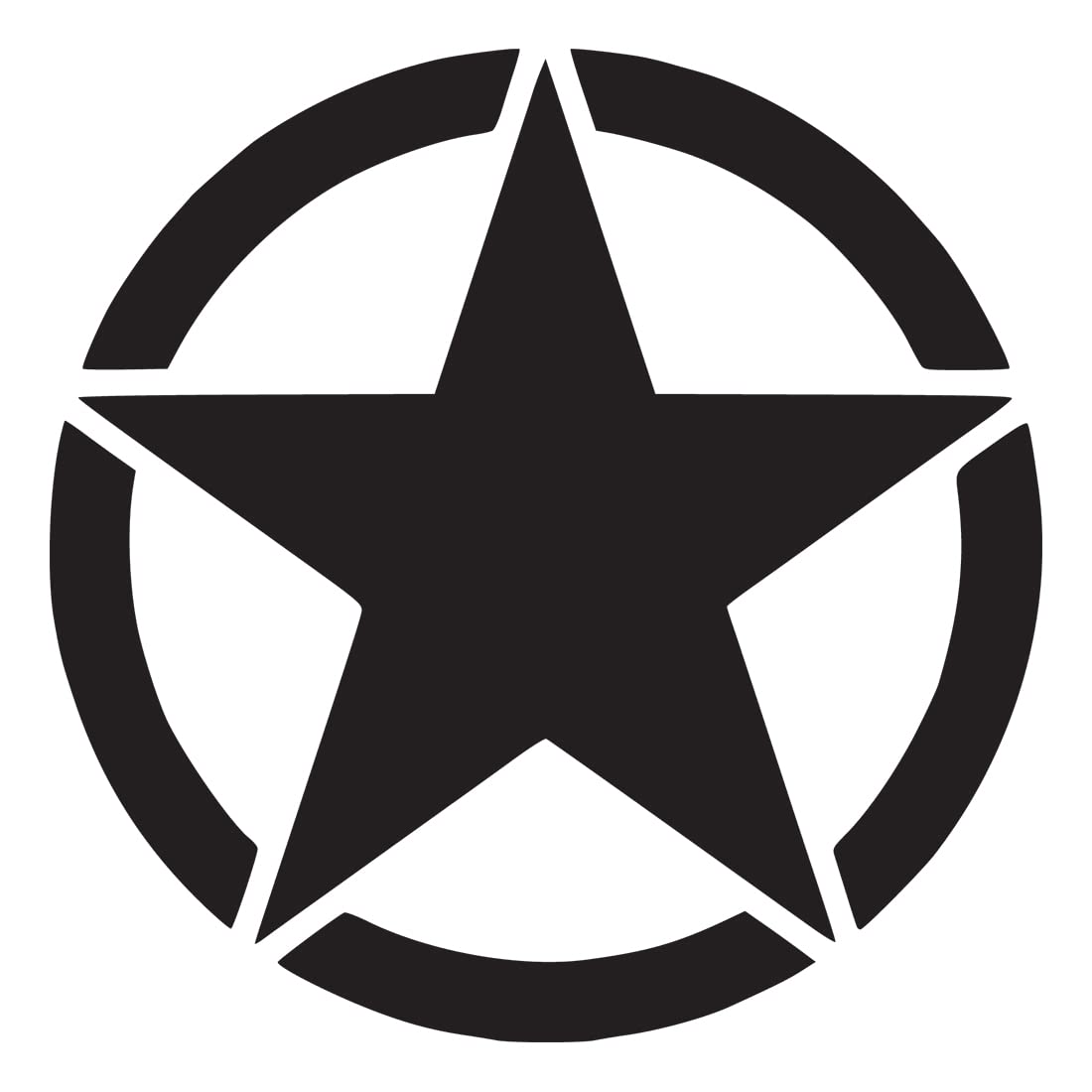 NBFU Army Star Military 1 (Black) (Set Of 2) Premium Waterproof Vinyl Decal Stickers For Laptop Phone Accessory Helmet Car Window Bumper Mug Tuber Cup