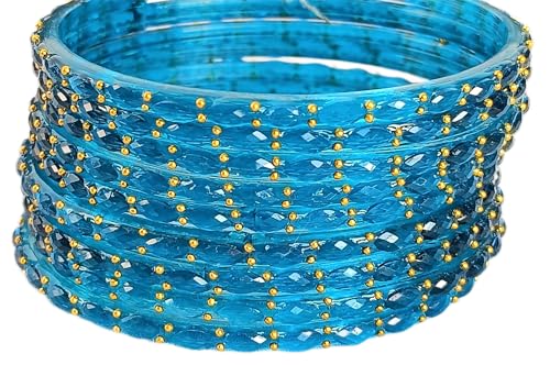Image of JPS Plain and Glossy Finished Raindrop Glass Bangles Set for Women & Girls | Traditional Ethnic Chudi for Wedding, Party & Regular- Set of 12 Pcs of One Colour | Wedding Special