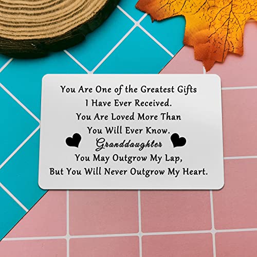 Heigebi Granddaughter Gifts From Grandma And Grandpa To My Granddaughter Gift Cards For Granddaughter Great Granddaughter Birthday Card Laser Wallet Card Love Note Insert Card Gift For Granddaughter #TOP4