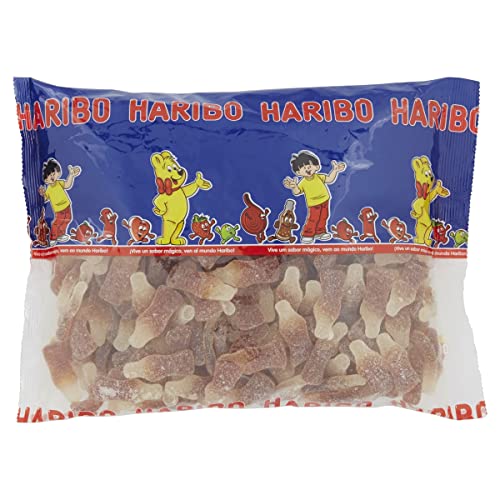 Haribo Medie Bottiglie Cola Effervescenti, Caramelle Gommose Frizzanti, Gusto Cola, Ideali Per Feste E Dolci Momenti Di Relax - 2Kg
