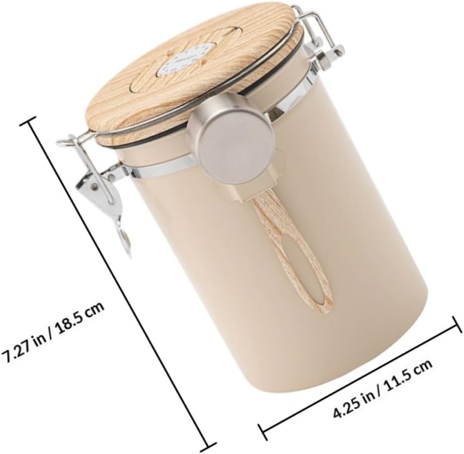 Multi-function Airtight Tea Storage Container with Date Tracker and Scoop 1.8l Sealed Kitchen Canister for Coffee Beans and Dried Fruits Household Food Jar