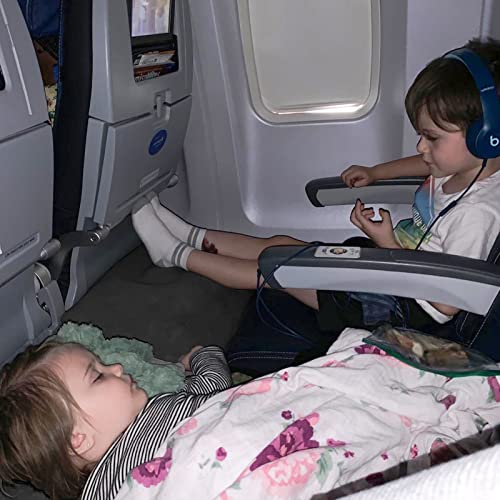 [2-Pack] Rewondah Inflatable Foot Rest For Air Travel, Kids Airplane Bed | Adjustable Height Travel Foot Rest Pillow | Toddler Airplane Seat Extender | Travel Foot Rest For Airplane Flights Train, Car #TOP3