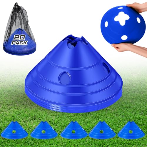 ShinyRelief Jumbo Disc Cones Jumbo Soccer Cones with Mesh Bag Giant Large Agility for Soccer Training Adult Sports(Blue,20 Pieces) by ShinyRelief - Used condition - US$33.21
