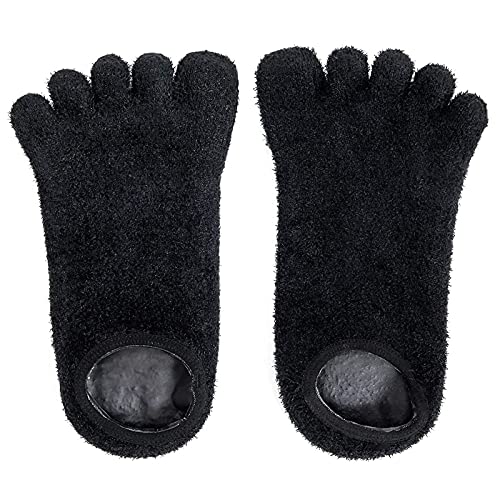 Black 5-Toe Gel Socks (Us 7-10, 2 Pairs) #TOP2